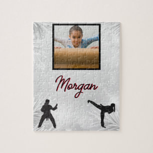 Karate Winter Wonder Persoonlijke foto & naam Legpuzzel