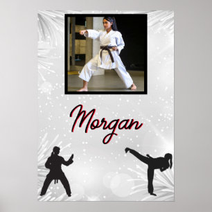 Karate Winter Wonder Persoonlijke foto & naam Poster