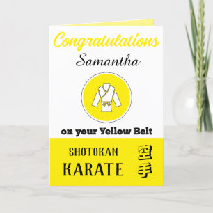 Karate Yellow Belt-aanbieding - Gefeliciteerd met  Bedankkaart