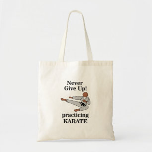 Karate Zwarte Band Geef Nooit Op Martial Arts Tote Bag