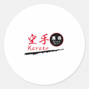 Karate Zwarte Band T Shirt Ronde Sticker