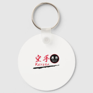 Karate zwarte band T-shirt Sleutelhanger