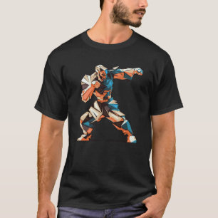 Karateka in gevechtshouding Kubieke vechter Ma T-shirt