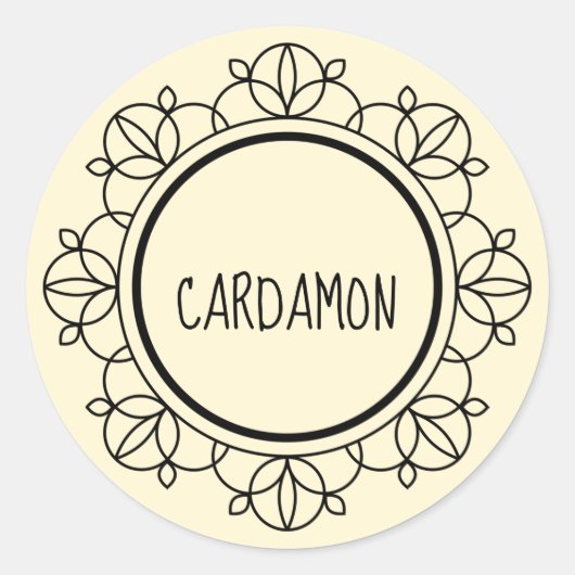Kardamonkruidetiketten Ronde Sticker (Voorkant)