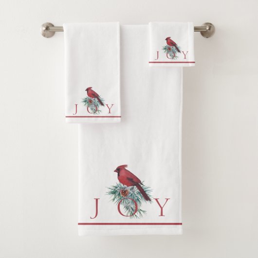 Kardinaal aangepast kerstfeest bad handdoek (Insitu)
