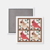 Kardinaal Barn Quilt Magnet Magneet (Voorkant / Achterkant)