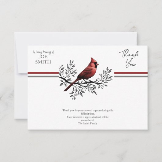 Kardinaal begrafenis viering van het leven bedankkaart (Voorkant)