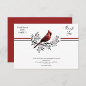 Kardinaal begrafenis viering van het leven bedankkaart (Voorkant / Achterkant)