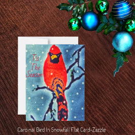 Kardinaal Bird in de sneeuw Feestdagenkaart