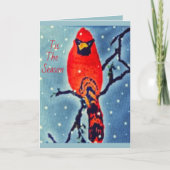Kardinaal Bird in de sneeuw Kaart (Voorkant)