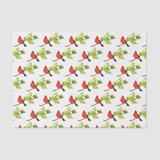 Kardinaal Bird Red Tissuepapier (Voorkant)