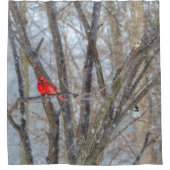 Kardinaal en cichorei douchegordijn (Voorkant)