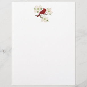 Kardinaal- en Dogwood-Waterverf Letterhead