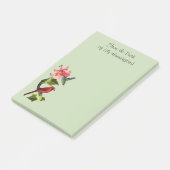 Kardinaal en Hummingbird met Roze Lily en Ivy Post-it® Notes (Schuin)