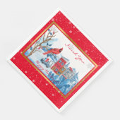 Kardinaal en landschap aanpassen servet (Hoek)