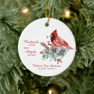 Kardinaal Eucalyptus Bessen Foto Ter Herinnering Keramisch Ornament