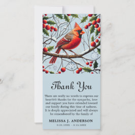 Kardinaal Funeral Memorial Sympathie Dank u wel Bedankkaart