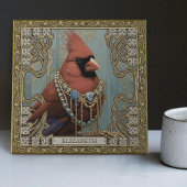 Kardinaal Geest Dier Gepersonaliseerd Naam Veld Tegeltje