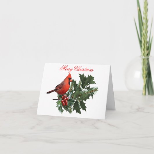 Kardinaal Holly kerstkaart Bedankkaart (Voorkant)
