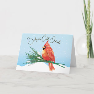 Kardinaal in de Sneeuw Eenzame Kerst Kaart