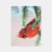 Kardinaal in de sneeuwpuin fleece deken (Voorkant)