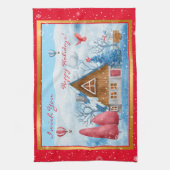 Kardinaal in landschap aanpassen theedoek (Verticaal)