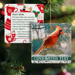 Kardinaal in Pine Tree Rustic Christmas Ornament