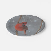 Kardinaal in Sneeuwdocument Bord (Gekanteld)