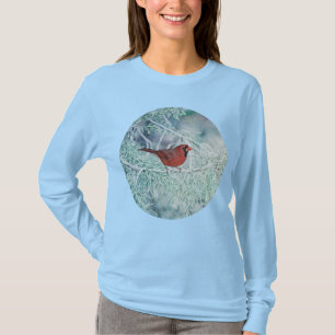 Kardinaal in Sneeuwwinter Vakantie met lange mouwe T-shirt