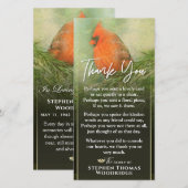 Kardinaal in Spruce 4x8 Sympathie Dank je wel Bedankkaart (Voorkant / Achterkant)