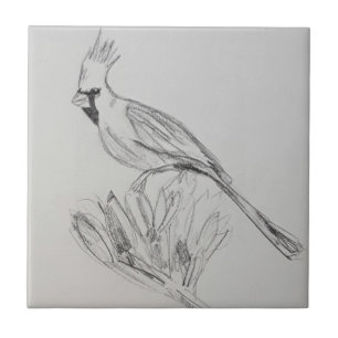 Kardinaal Keramische Tegel, Klein (10,8 cm x 10,8 Tegeltje