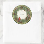 Kardinaal Kerst Krans Pine Cones Gift Labels (Tas)
