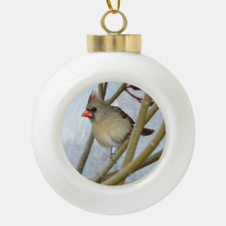 Kardinaal kerstboomversiering keramische bal ornament