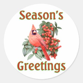 Kardinaal kerstfeest ronde sticker