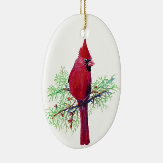 Kardinaal kerstversiering keramisch ornament (Rechts)