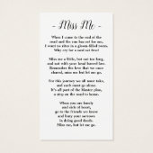 Kardinaal Memorial Poem Funeral Prayer Kaart (Achterkant)