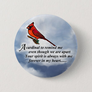 Kardinaal Memorial Poem Ronde Button 5,7 Cm
