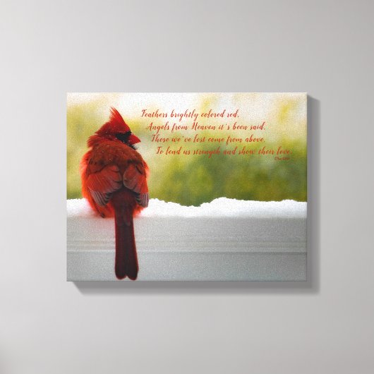Kardinaal met bezoeker uit het hemelgedicht 14 x 1 canvas afdruk (Voorkant)