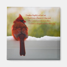 Kardinaal met bezoeker van hemelgedicht magneet