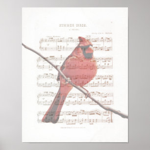 Kardinaal muziekblad Art Print