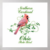 Kardinaal Ohio State Bird Poster (Voorkant)