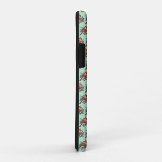 Kardinaal op dennentak met winterbessen Case-Mate iPhone case (Achterkant/rechts)
