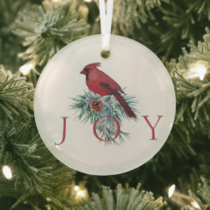 Kardinaal op maat gemaakte Kerst Glas Ornament