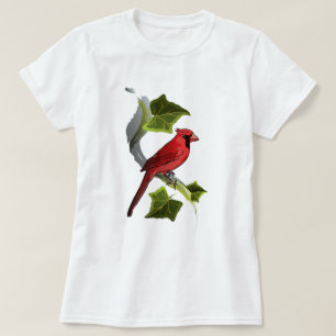 Kardinaal op vertakking met Ivy Leaves T-shirt