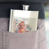 Kardinaal op Virginia Road Map Flacon (Voorbeeld)