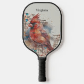 Kardinaal op Virginia Road Map Pickleball Paddle (Voorkant)