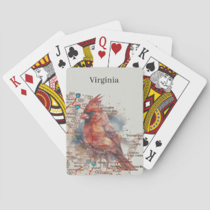 Kardinaal op Virginia Road Map Pokerkaarten