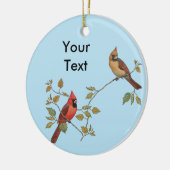 Kardinaal paar keramisch ornament (Links)