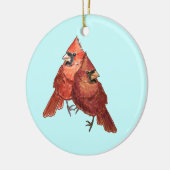 Kardinaal paar keramisch ornament (Links)