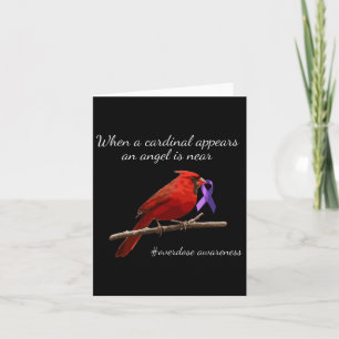 Kardinaal Paarse Lint Overdosis Awareness Angel Kaart